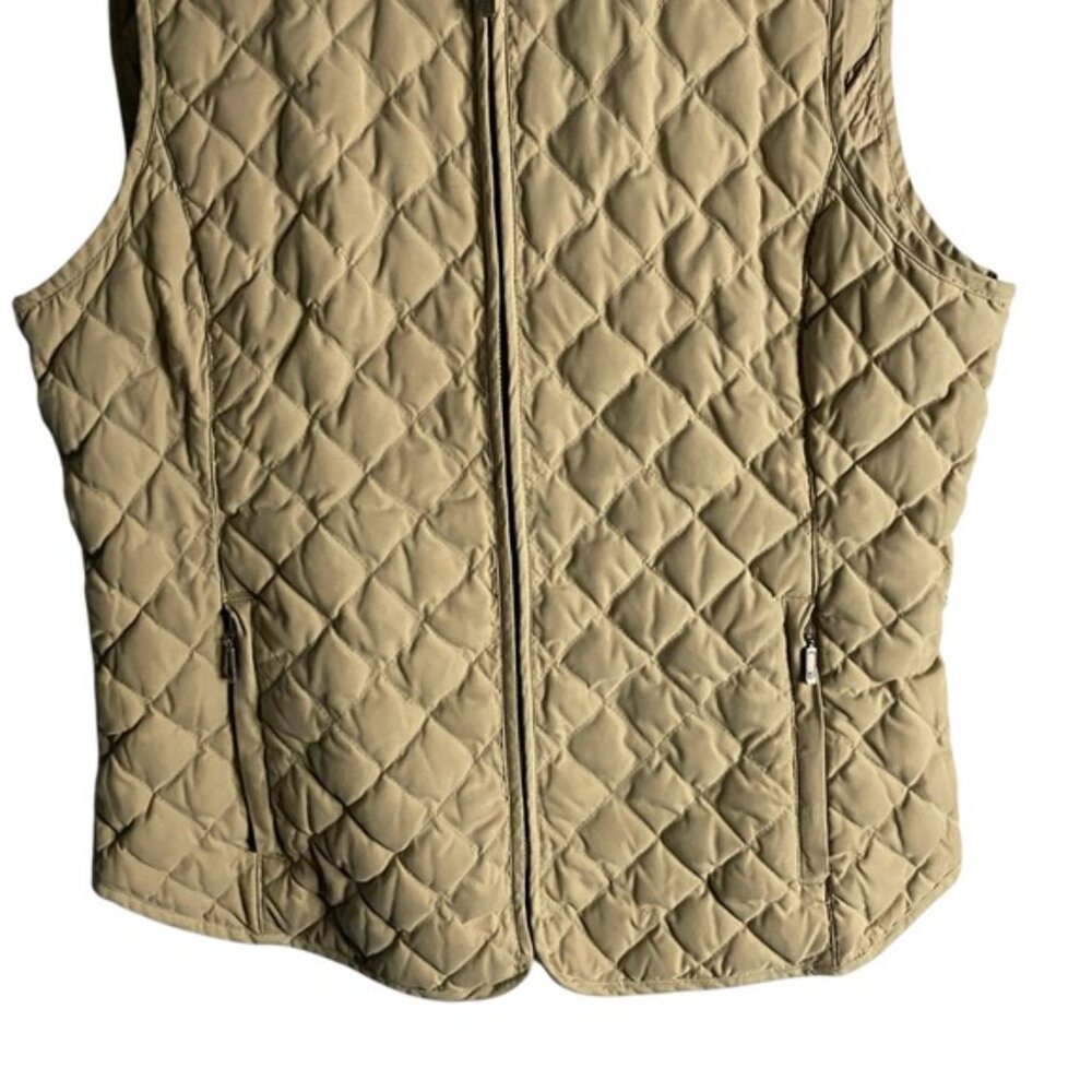 Eddie Bauer Women's Tan Quilted Lightweight Goose Down Vest - Picture 3 of 10